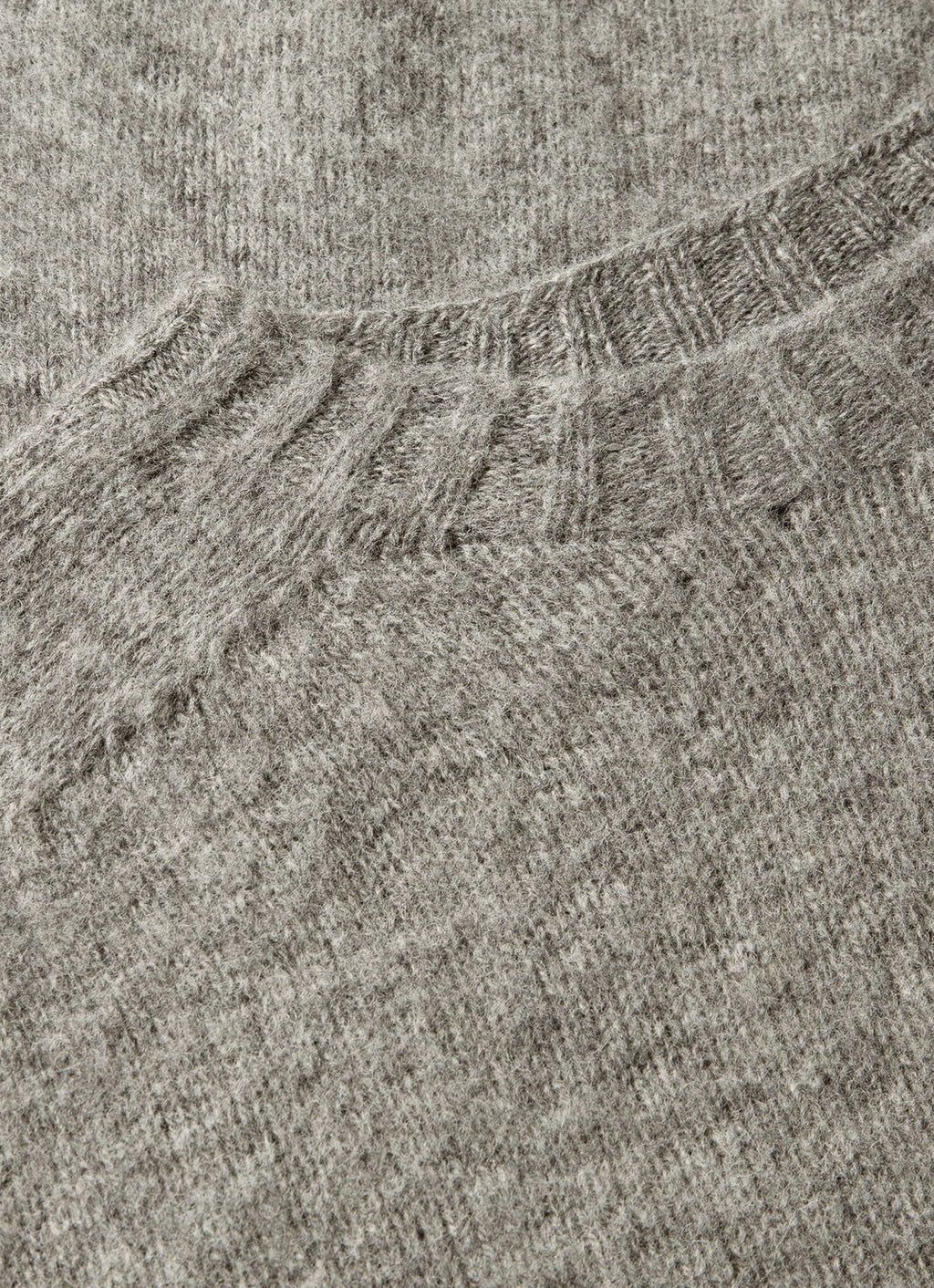 Pull Ras du Cou Homme Gris Chiné Moyen