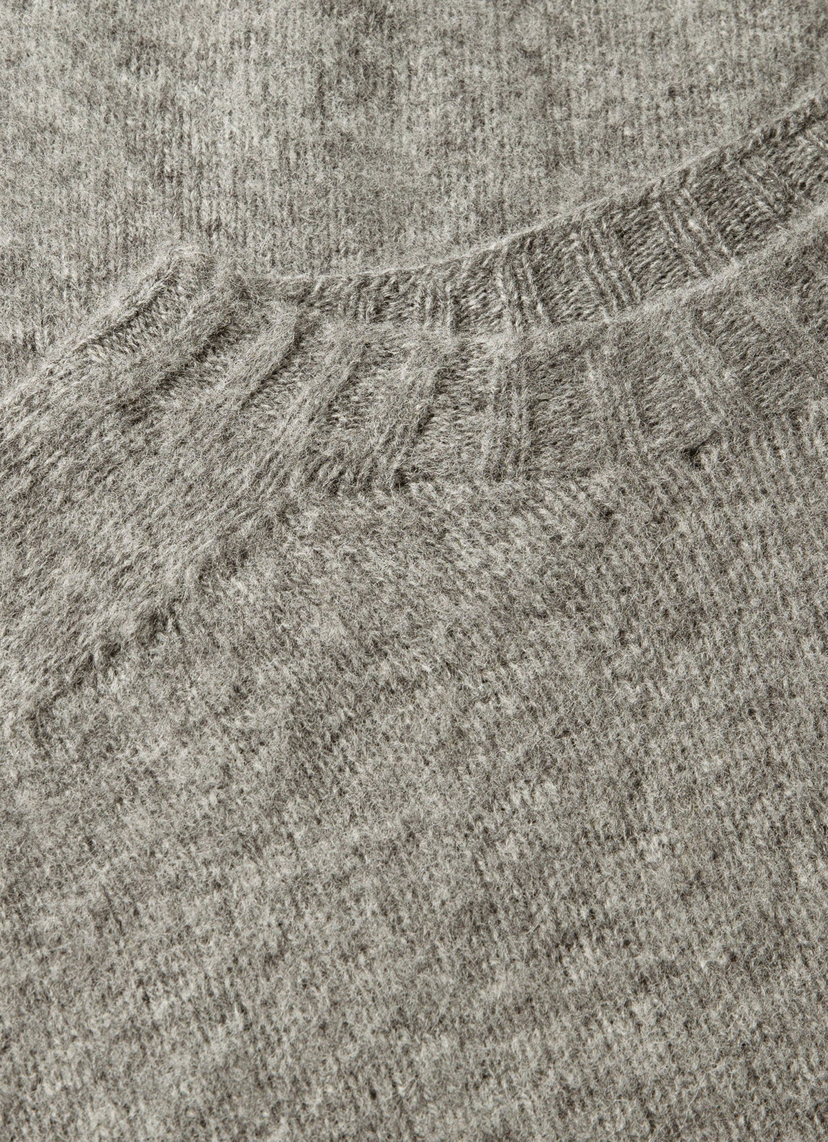 Pull Ras du Cou Homme Gris Chiné Moyen