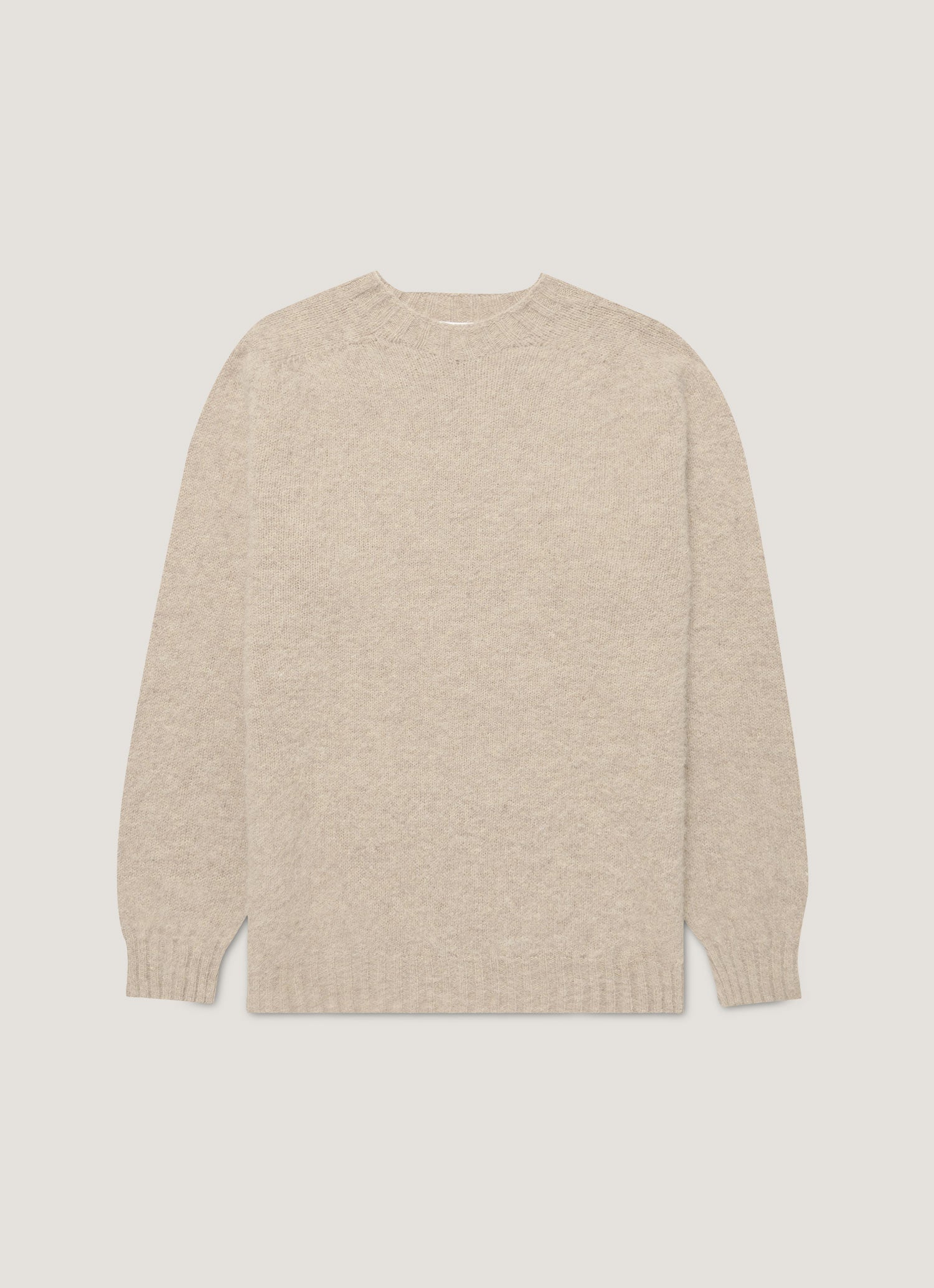 Pull Ras-du-Cou Homme en Mélange Avoine
