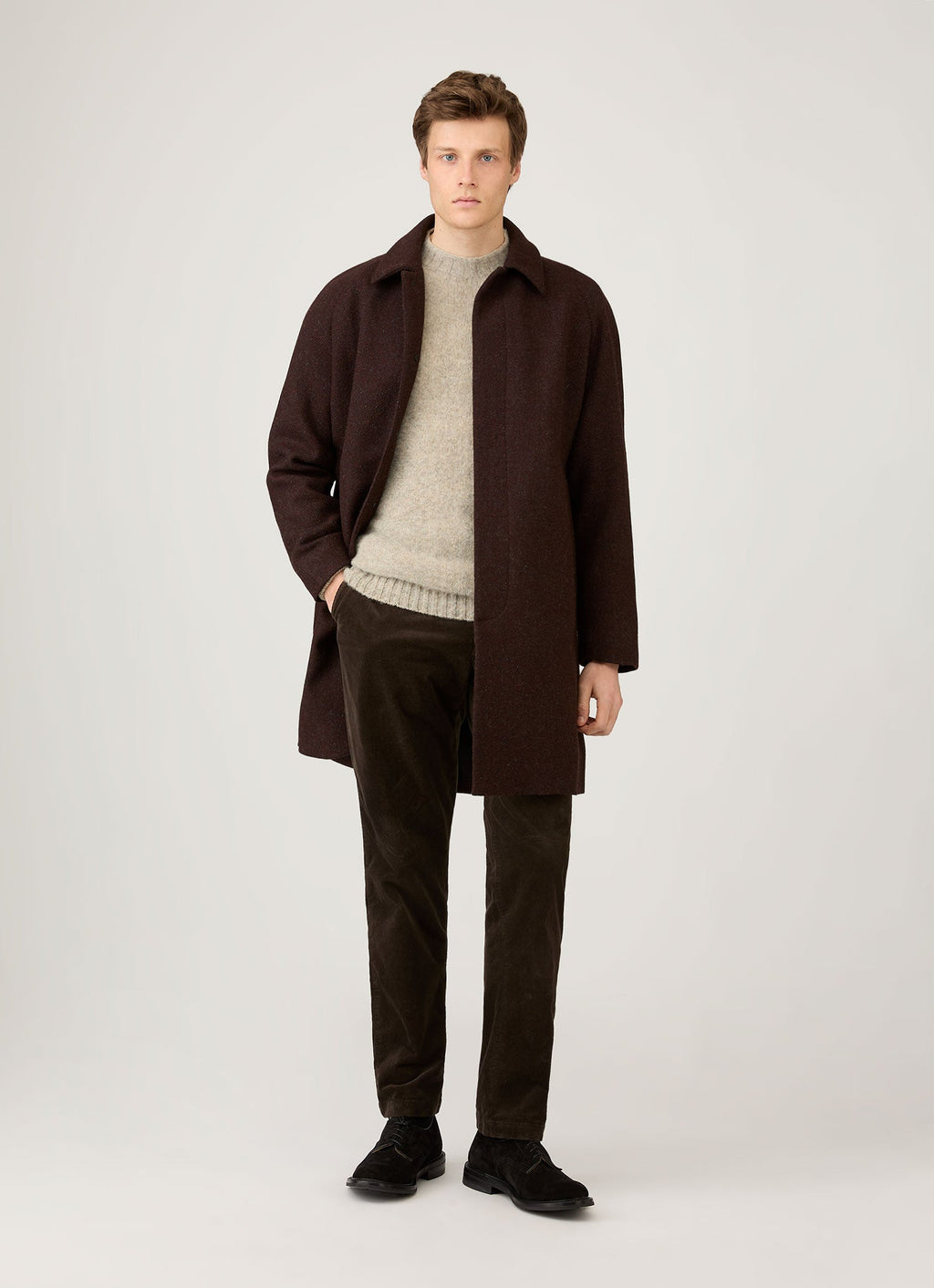 Pull Ras-du-Cou Homme en Mélange Avoine