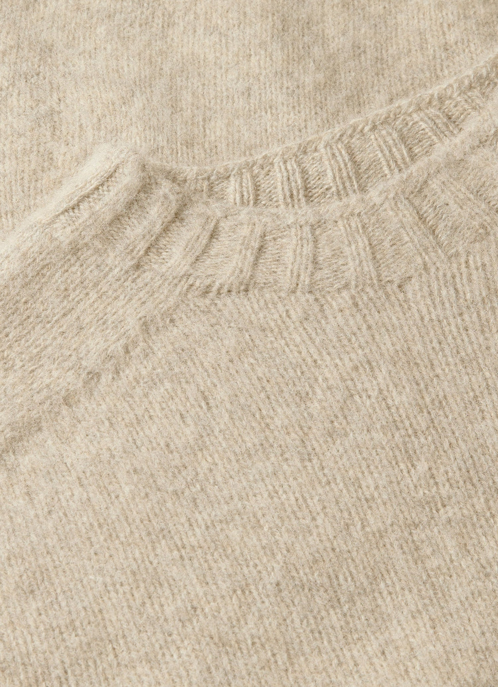 Pull Ras-du-Cou Homme en Mélange Avoine
