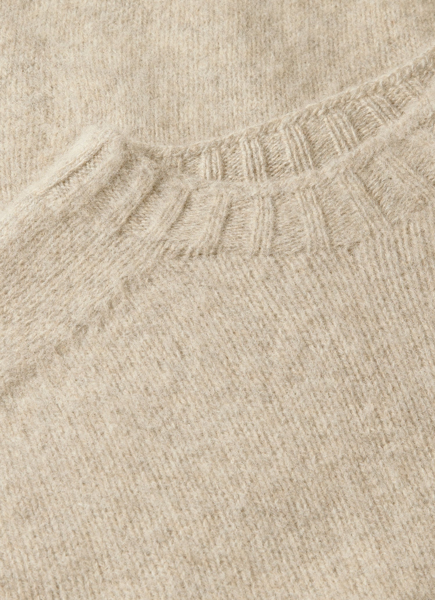 Pull Ras-du-Cou Homme en Mélange Avoine