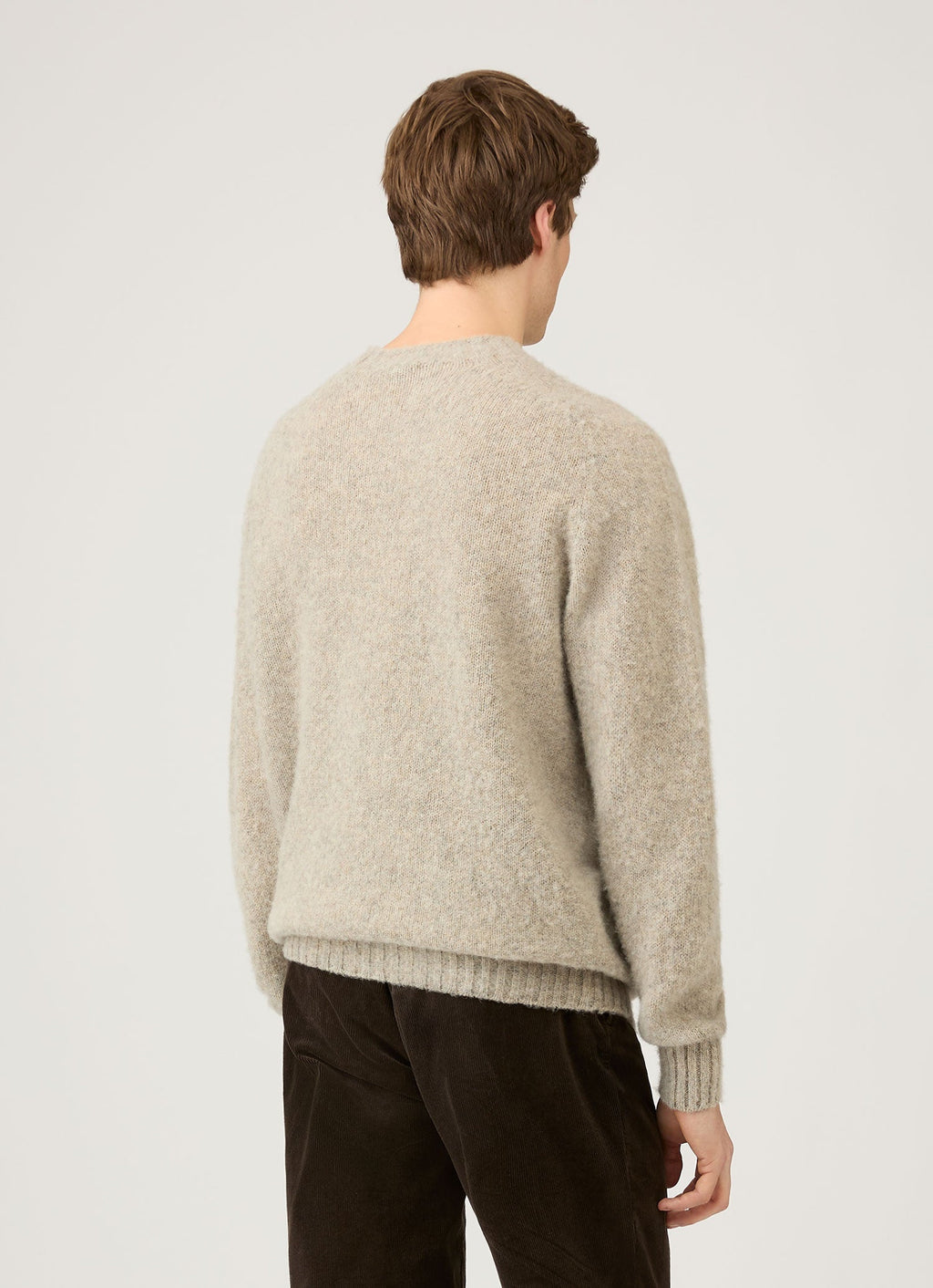 Pull Ras-du-Cou Homme en Mélange Avoine