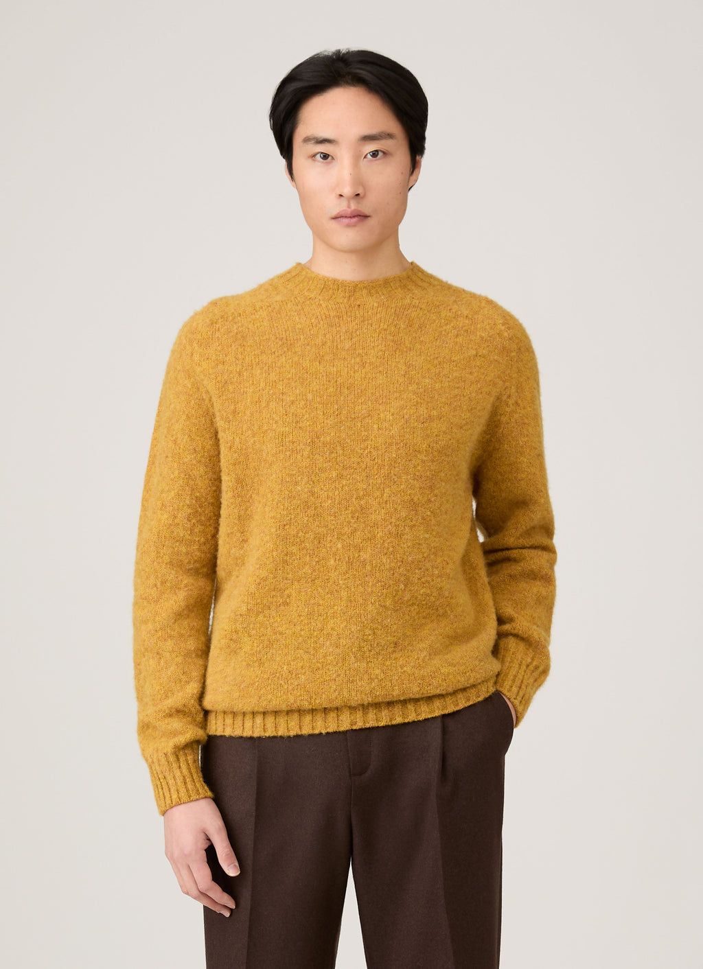 Pull ras-du-cou homme safran