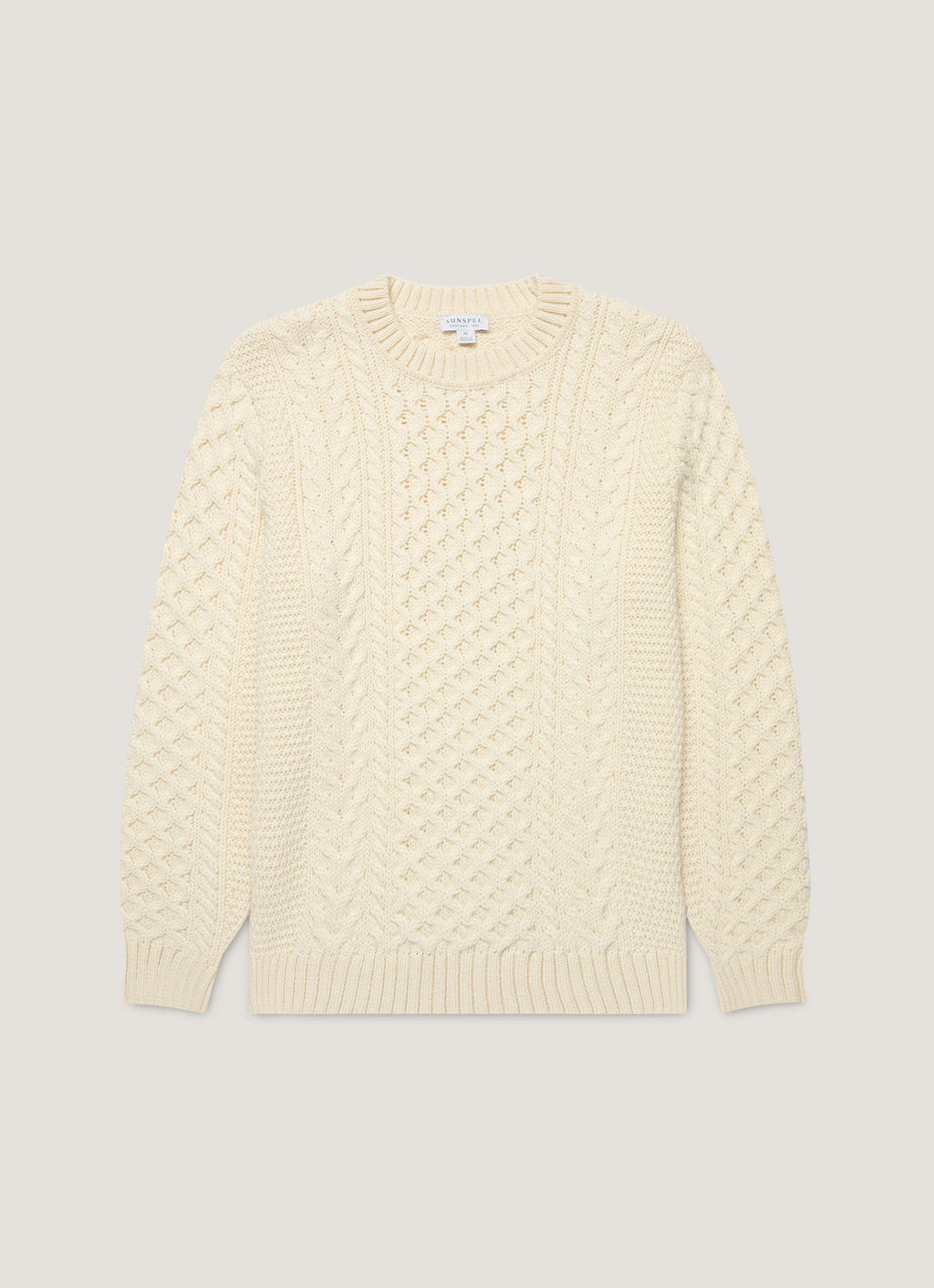 Pull torsadé homme écru
