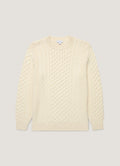 Pull torsadé homme écru