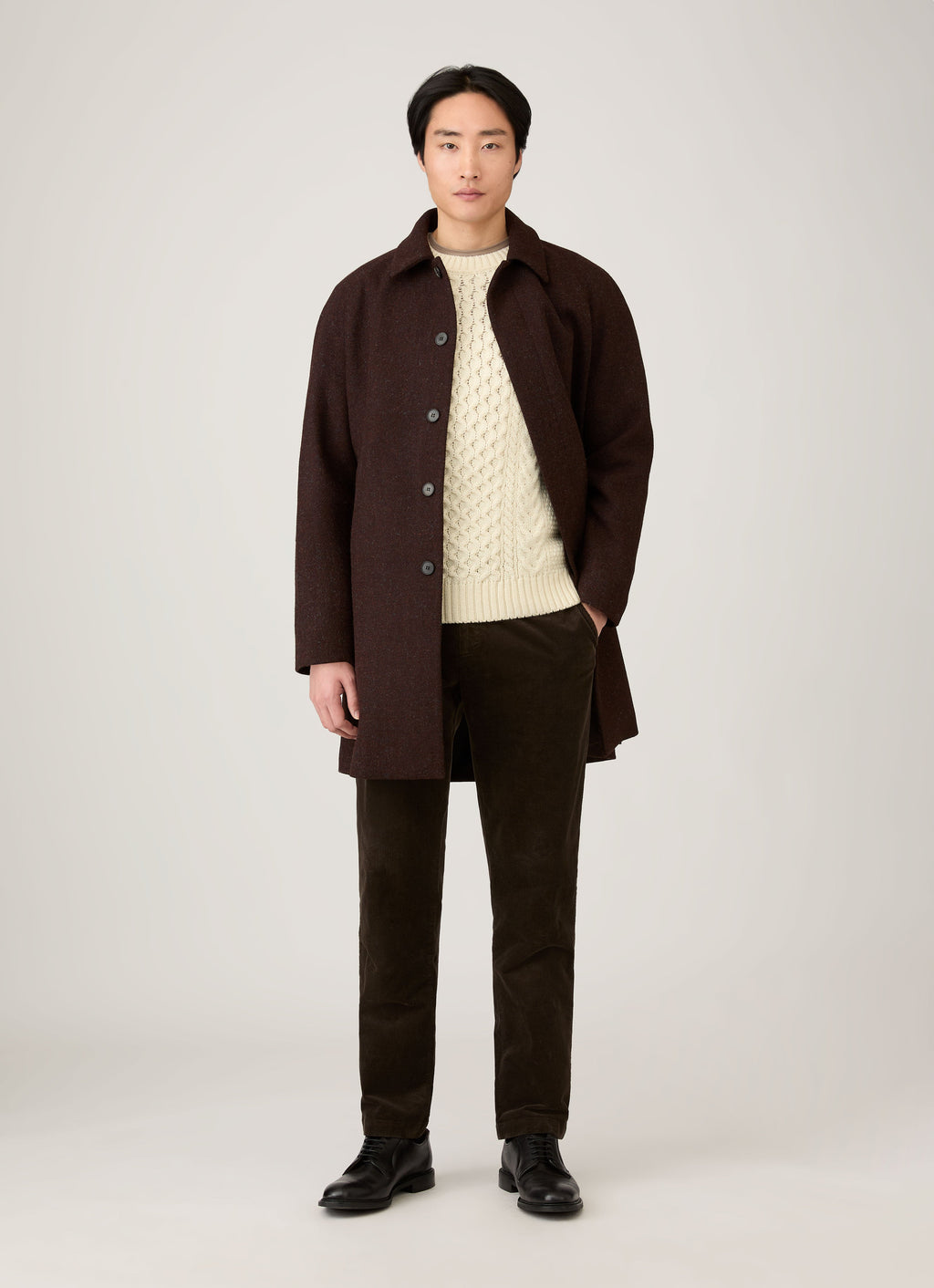 Pull torsadé homme écru