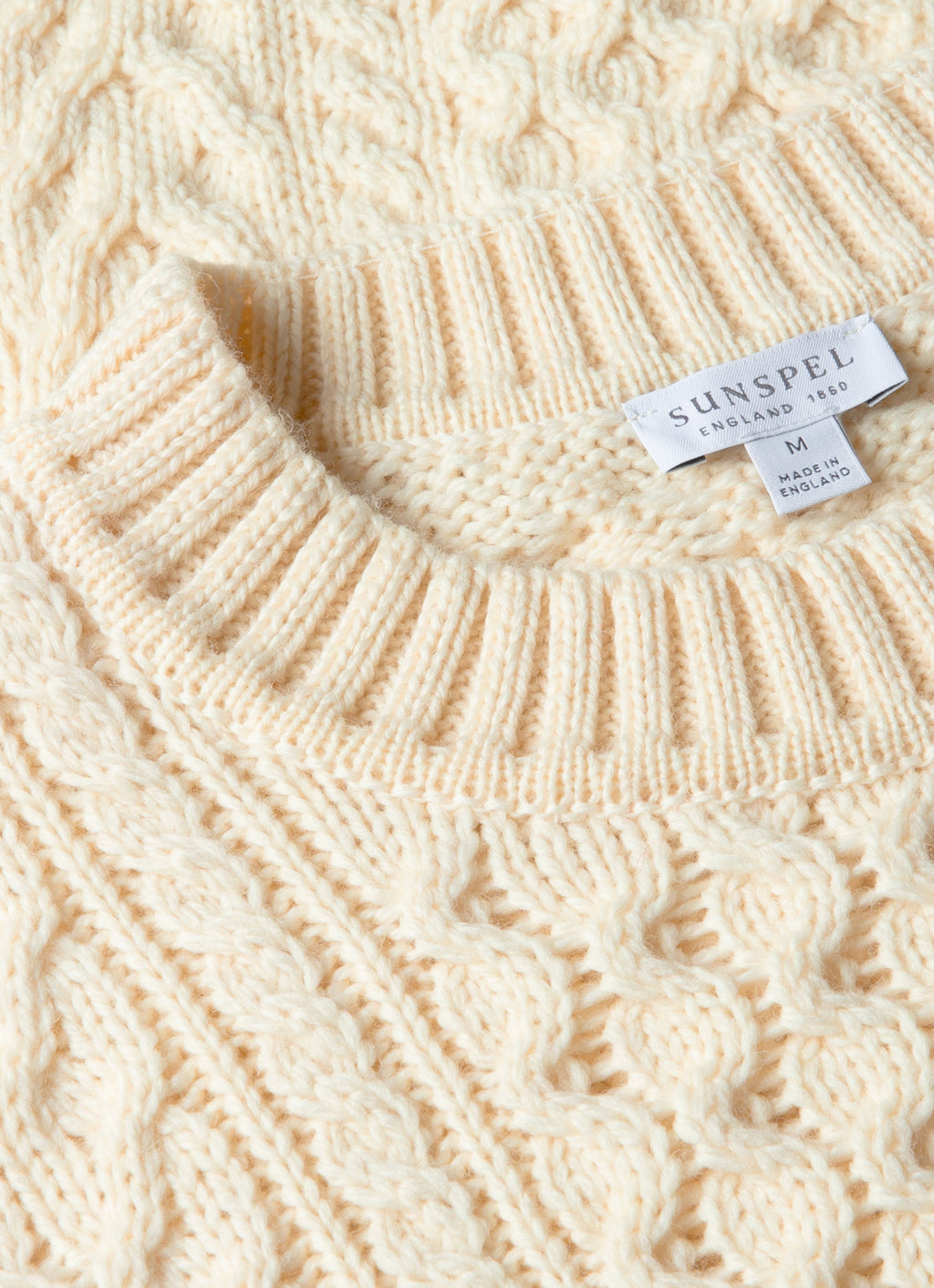 Pull torsadé homme écru