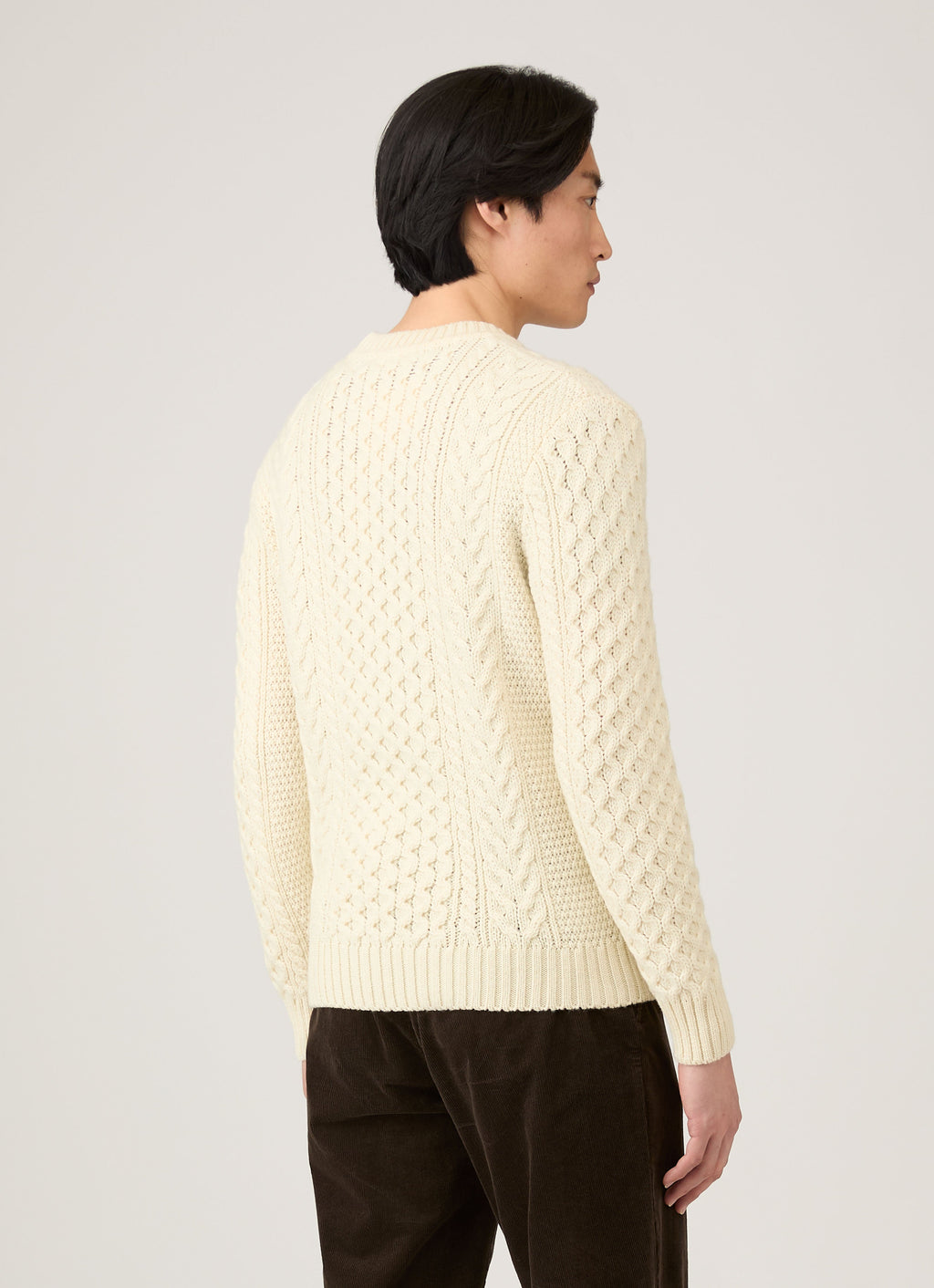 Pull torsadé homme écru