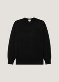 Pull col rond en cachemire noir pour homme