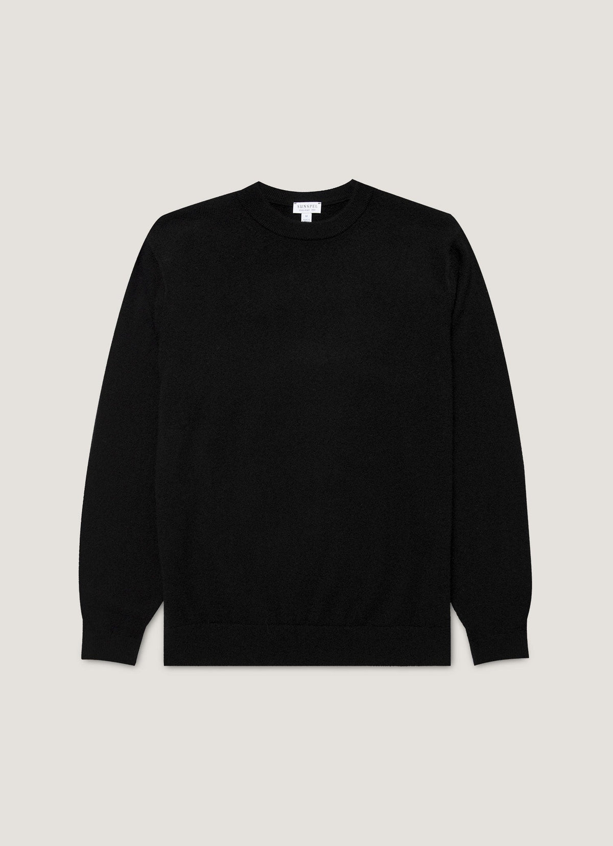 Pull col rond en cachemire noir pour homme