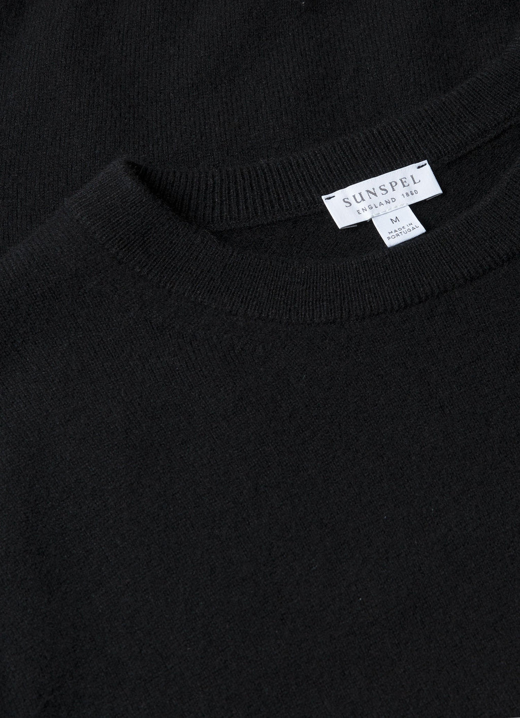 Pull col rond en cachemire noir pour homme