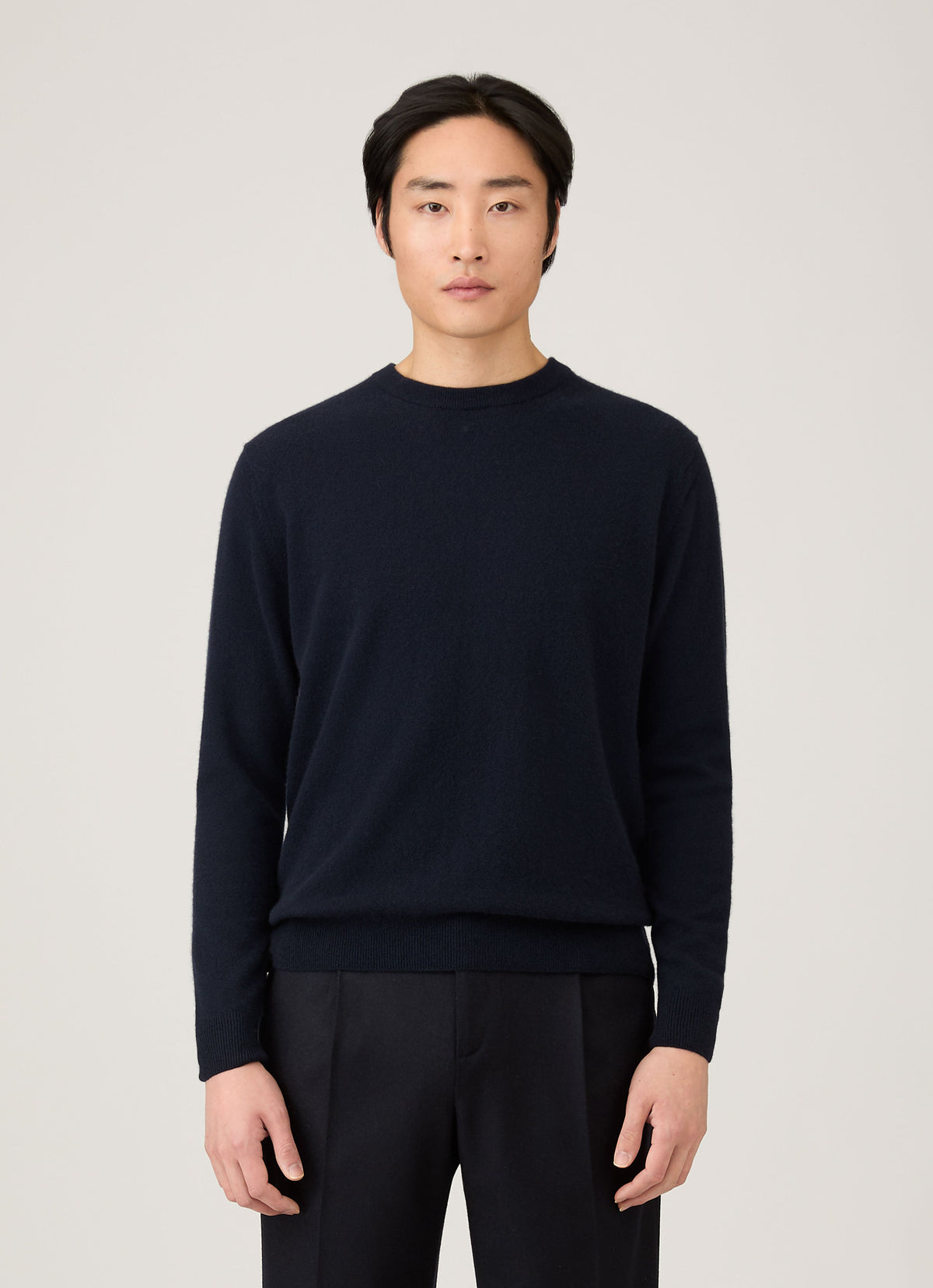 Pull ras du cou en cachemire pour homme, coloris marine