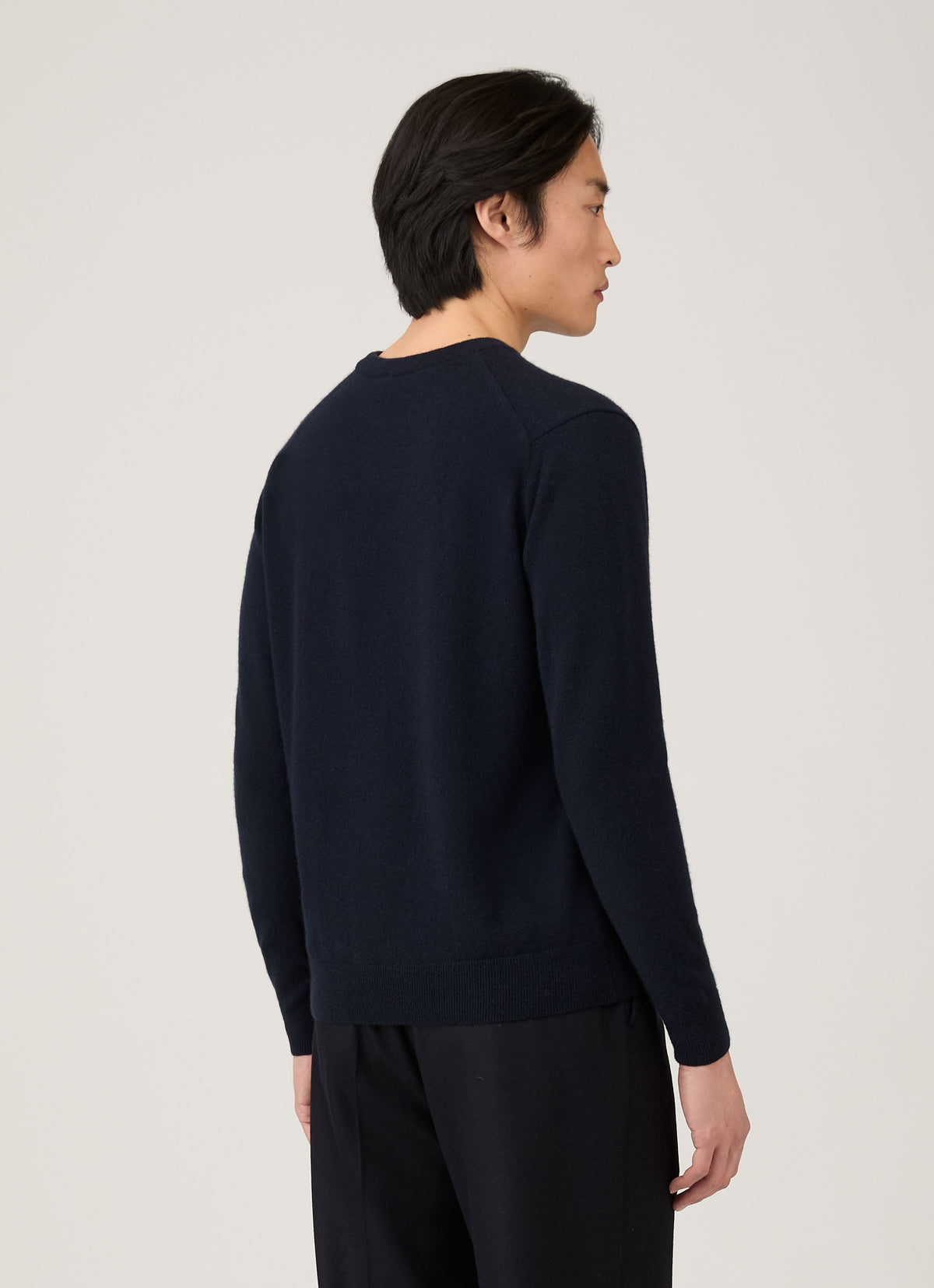 Pull ras du cou en cachemire pour homme, coloris marine