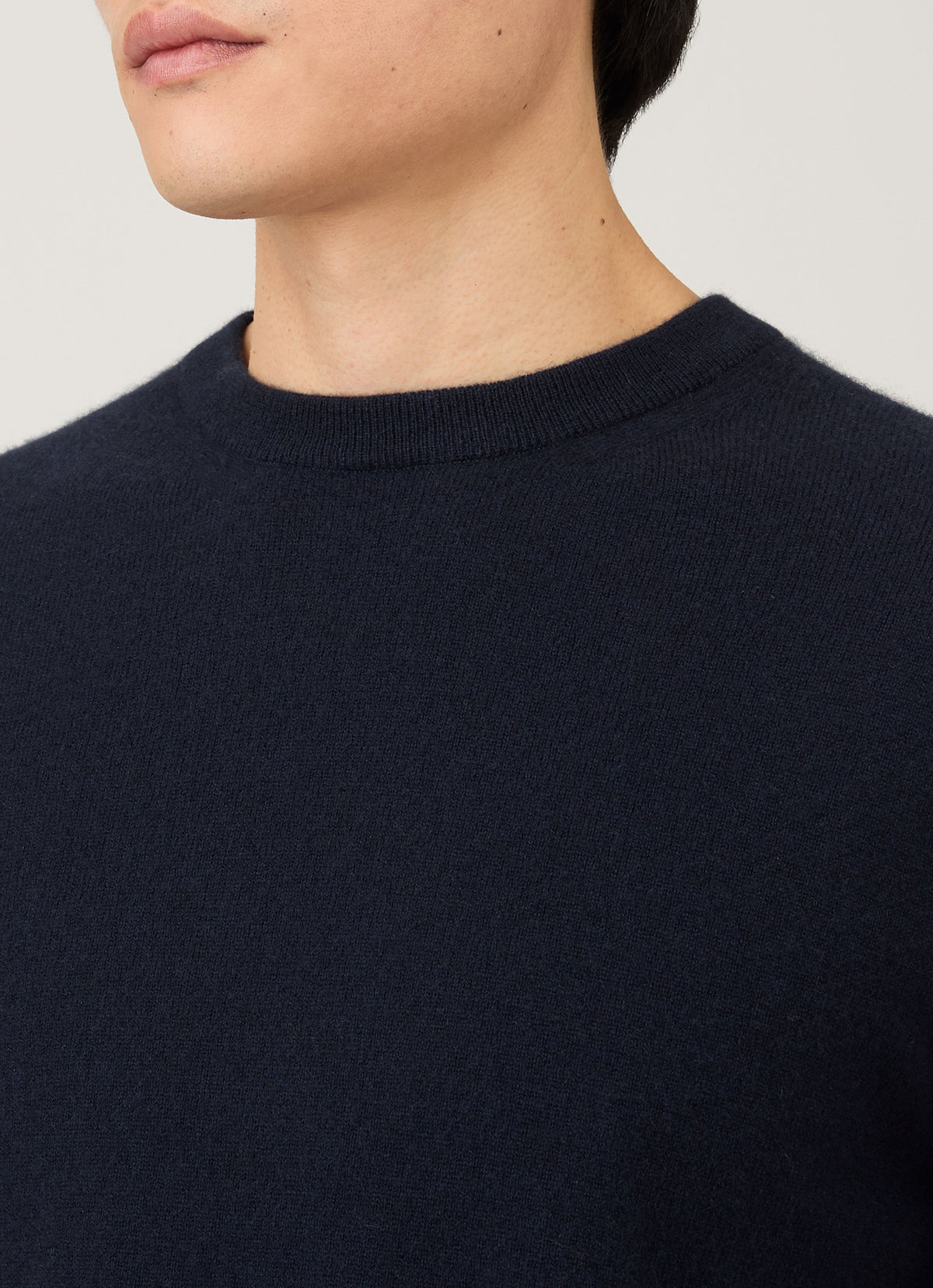 Pull ras du cou en cachemire pour homme, coloris marine