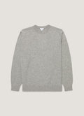 Pull col rond en cachemire pour homme gris chiné