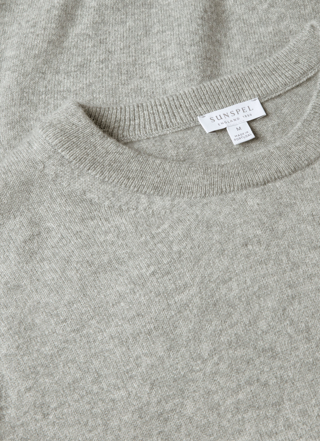Pull col rond en cachemire pour homme gris chiné