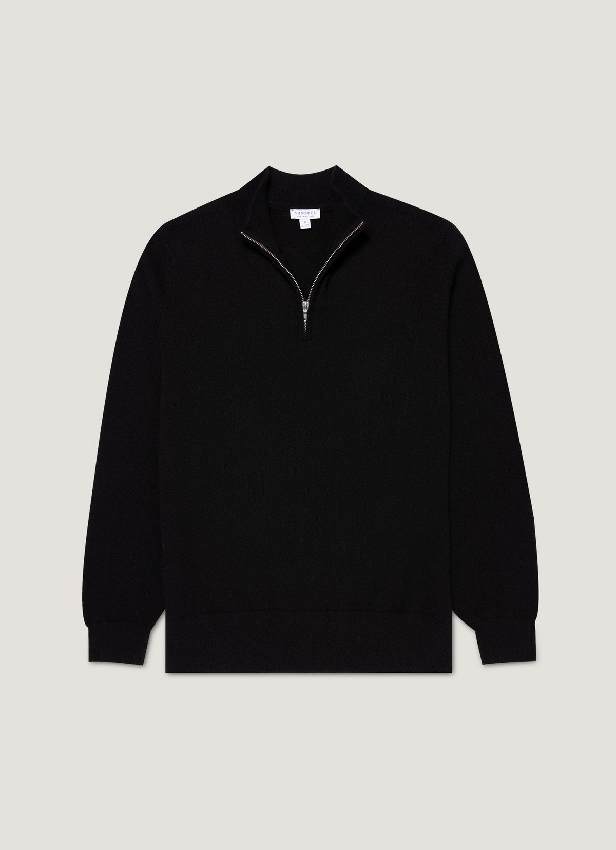 Pull zippé en cachemire pour homme Noir