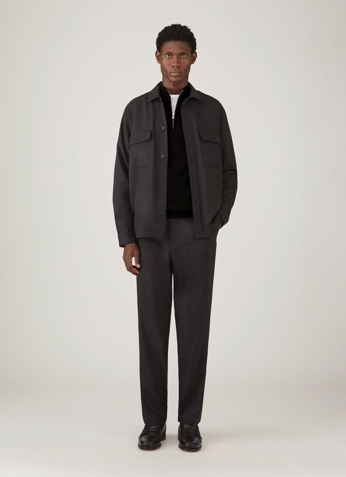 Pull zippé en cachemire pour homme Noir
