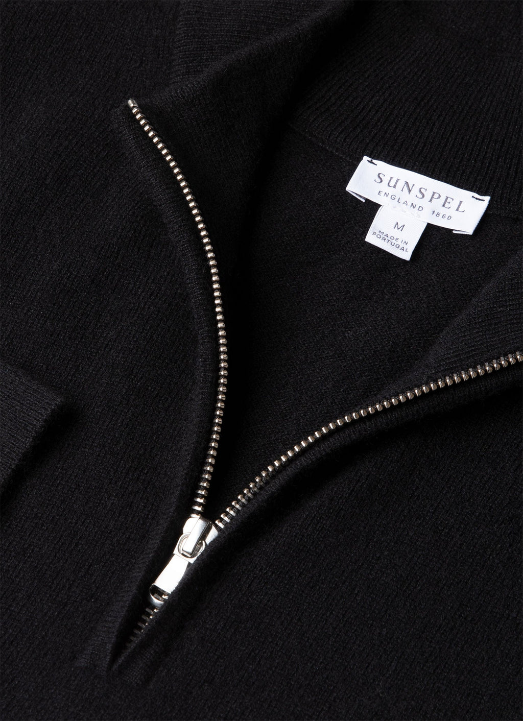 Pull zippé en cachemire pour homme Noir