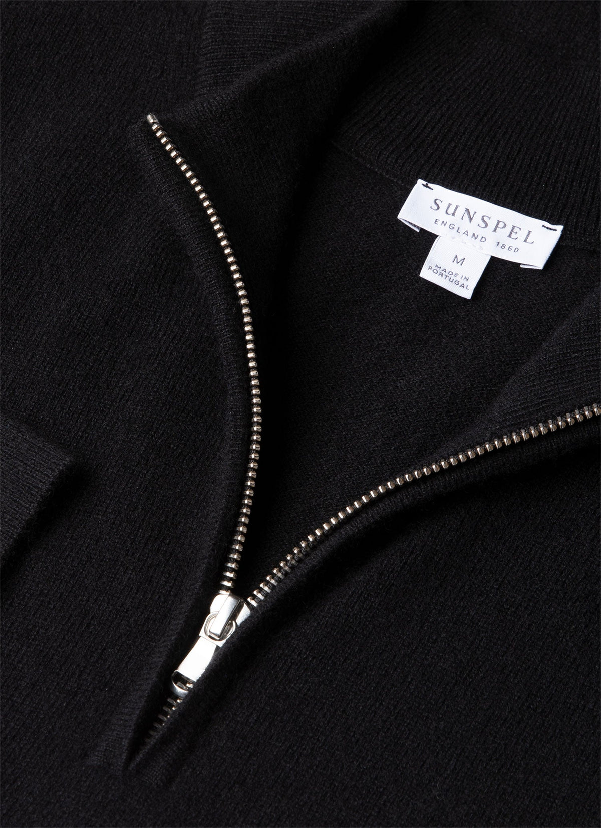 Pull zippé en cachemire pour homme Noir