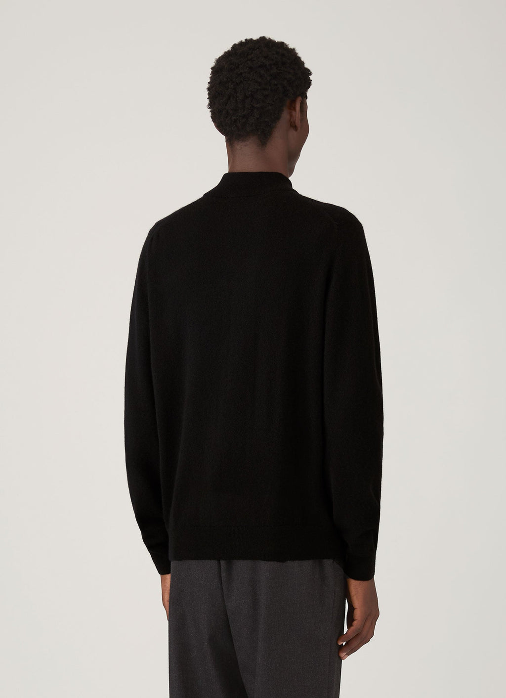 Pull zippé en cachemire pour homme Noir