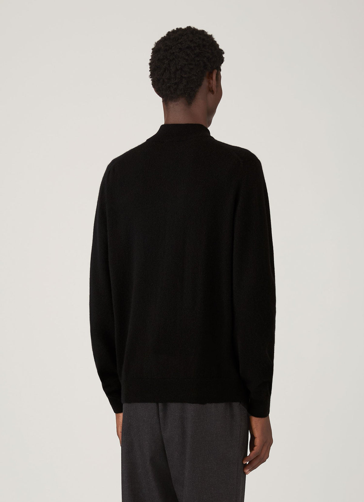 Pull zippé en cachemire pour homme Noir