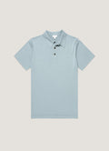Polo en maille de coton Sea Island pour homme, bleu pierre