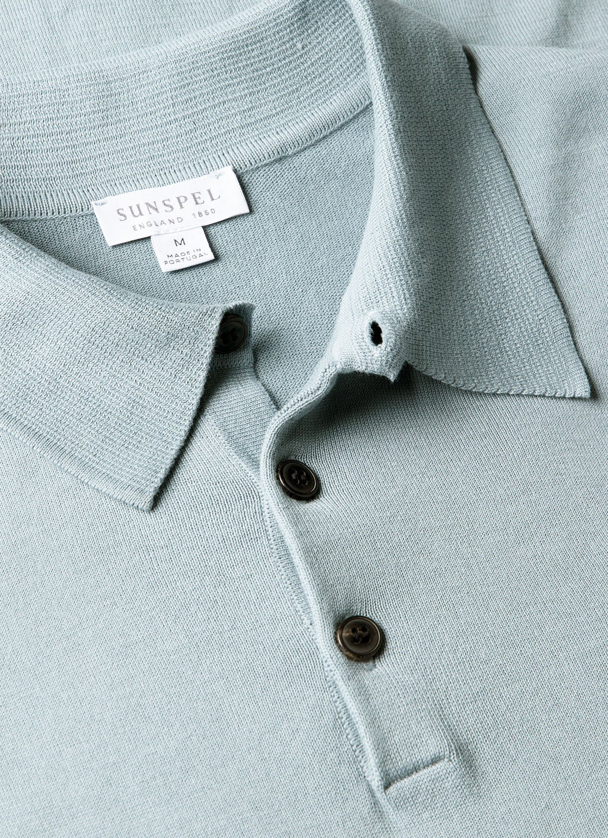 Polo en maille de coton Sea Island pour homme, bleu pierre