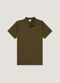 Polo en maille de coton Sea Island pour homme, couleur olive intense