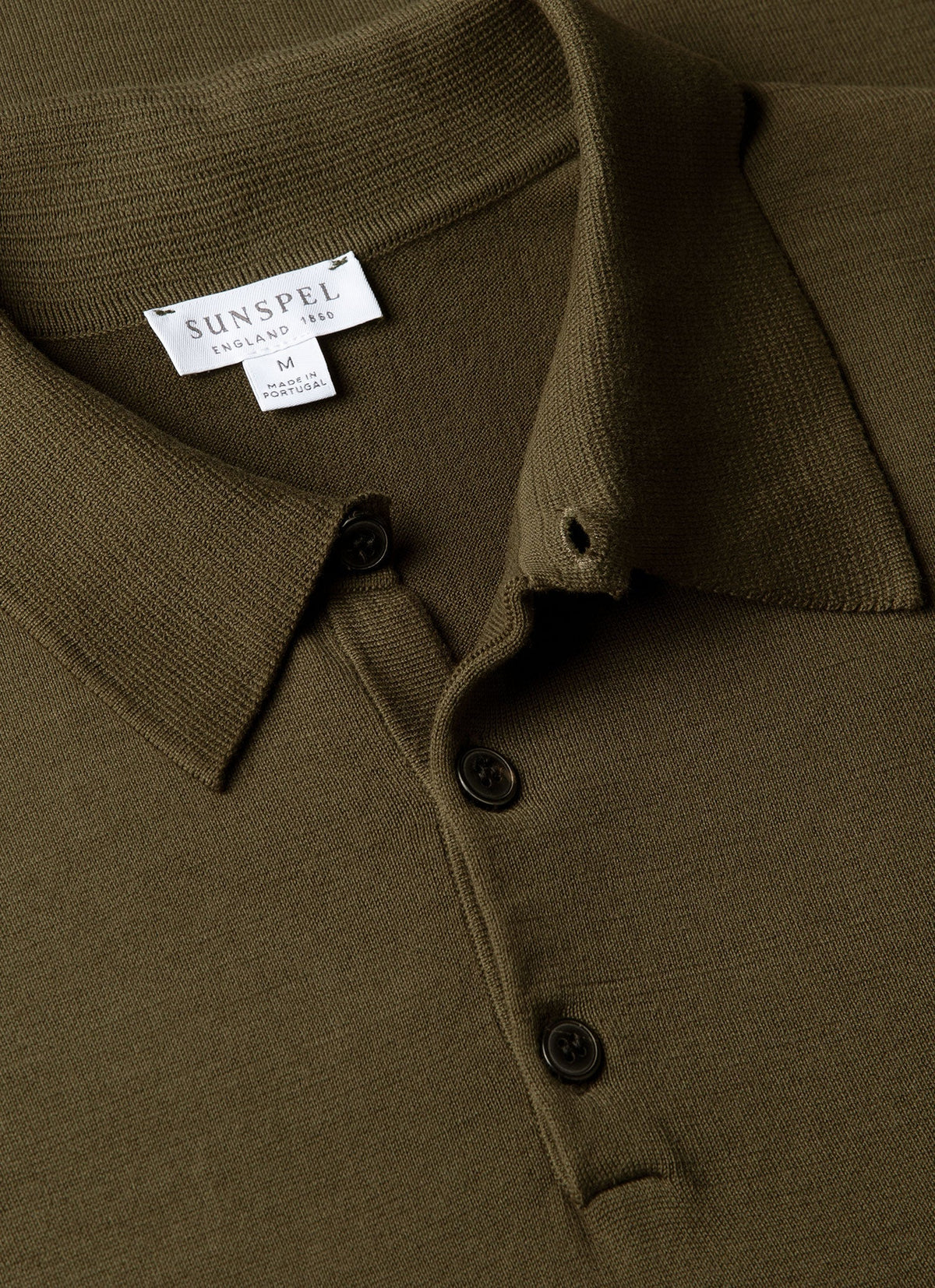 Polo en maille de coton Sea Island pour homme, couleur olive intense
