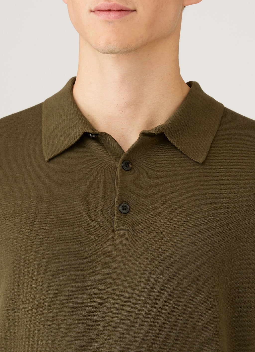 Polo en maille de coton Sea Island pour homme, couleur olive intense