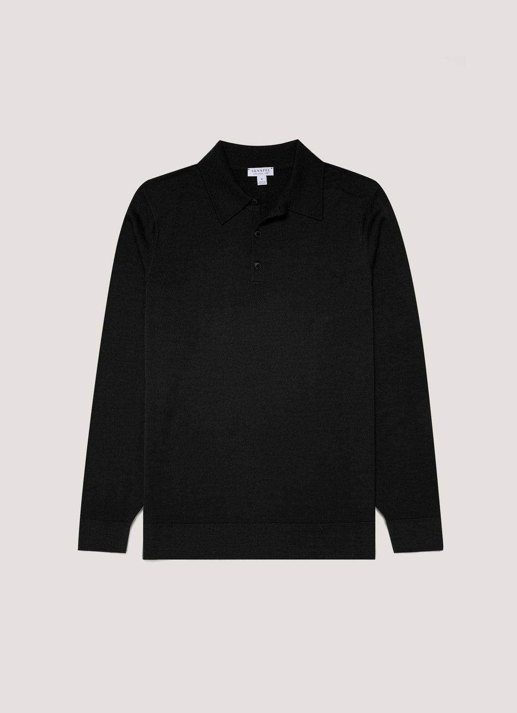 Polo en maille Mérinos Extra-Fin Homme Noir