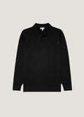 Polo en maille Mérinos Extra-Fin Homme Noir