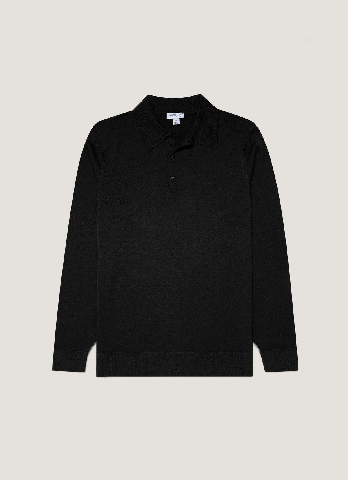 Polo en maille Mérinos Extra-Fin Homme Noir