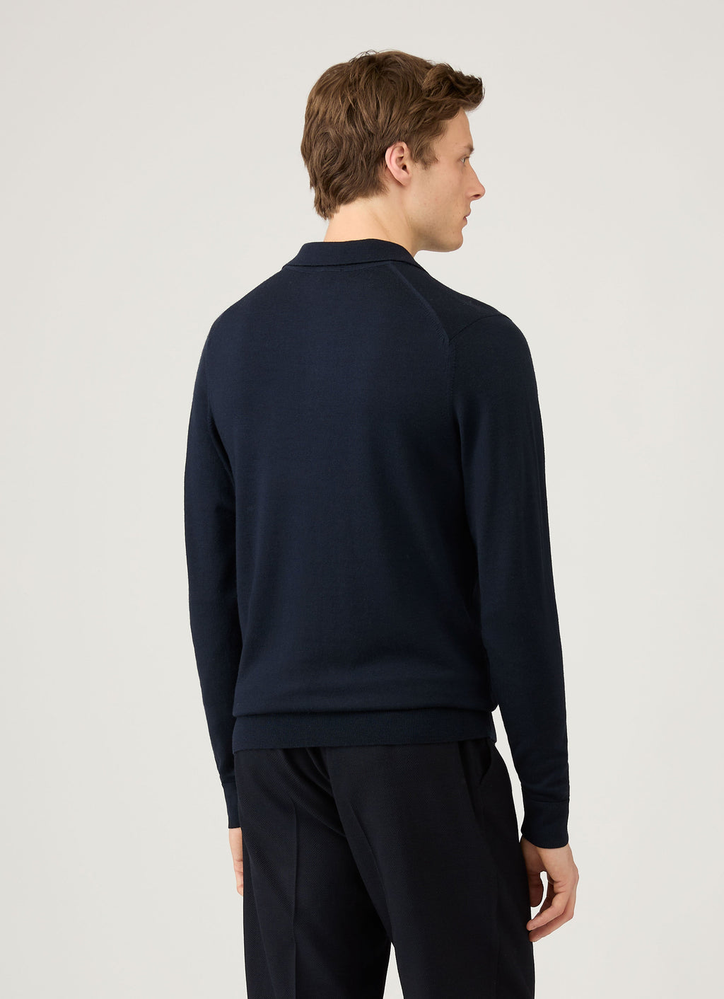Polo en maille Mérinos extra-fin pour homme - Marine