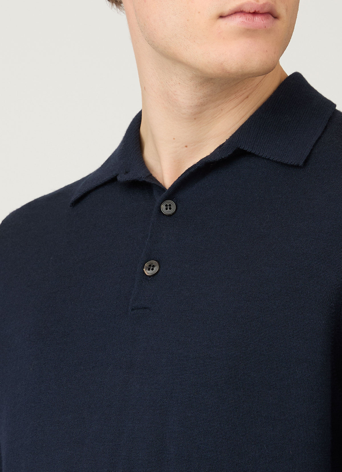 Polo en maille Mérinos extra-fin pour homme - Marine