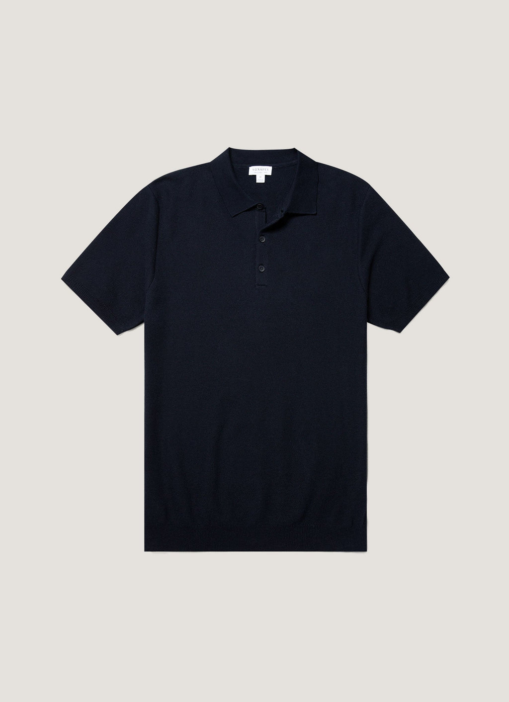 Polo en maille de coton bleu marine pour homme