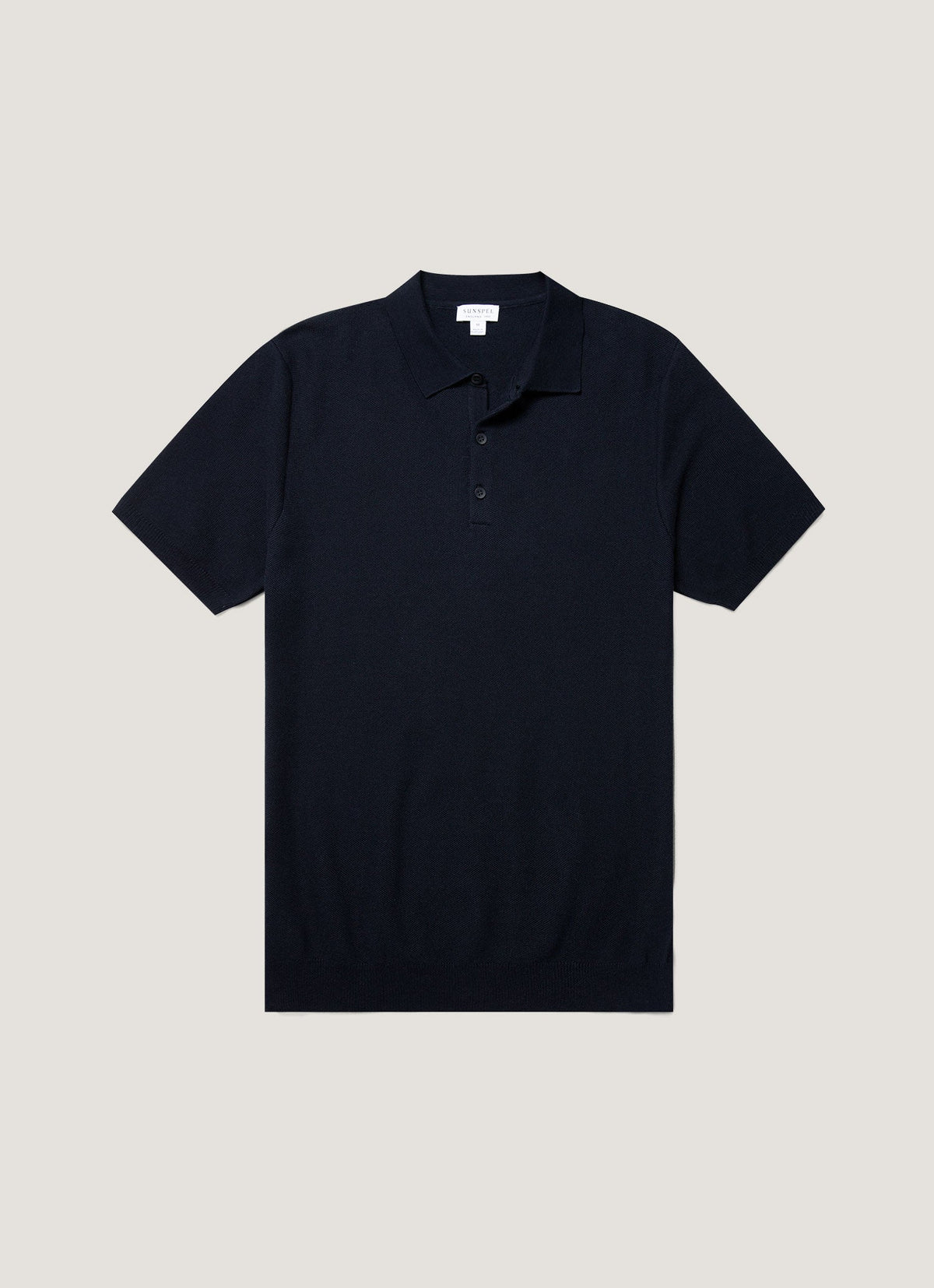 Polo en maille de coton bleu marine pour homme