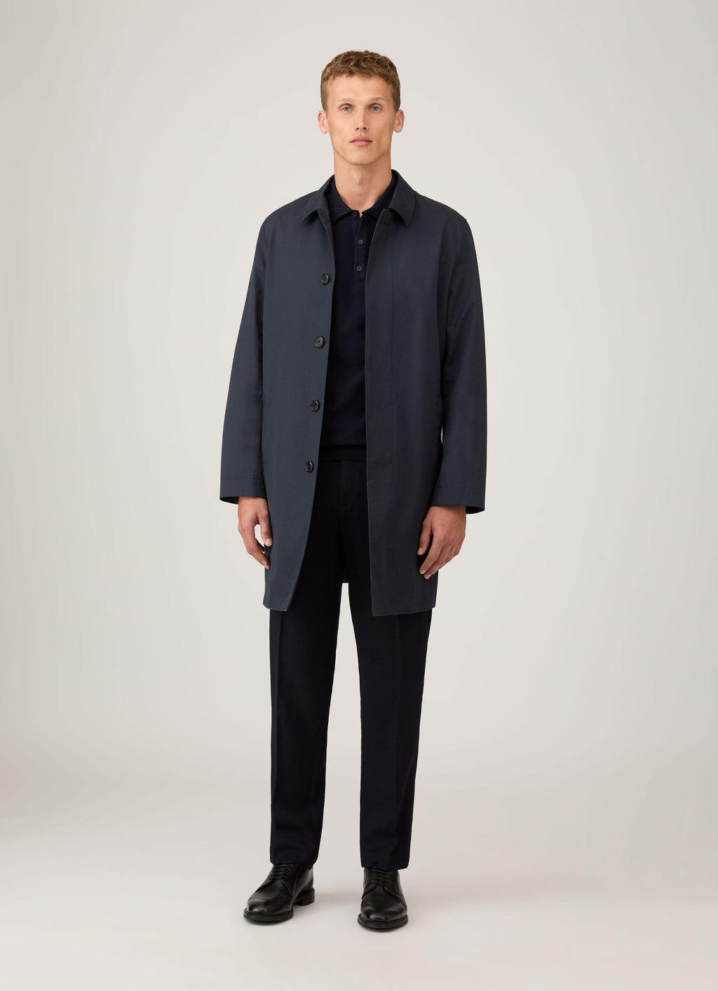 Polo en maille de coton bleu marine pour homme