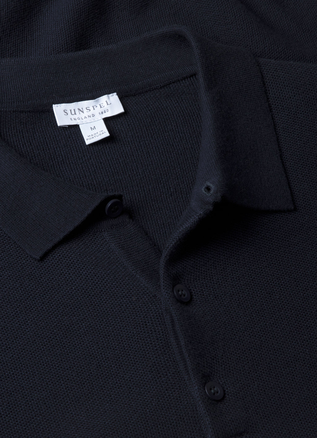 Polo en maille de coton bleu marine pour homme