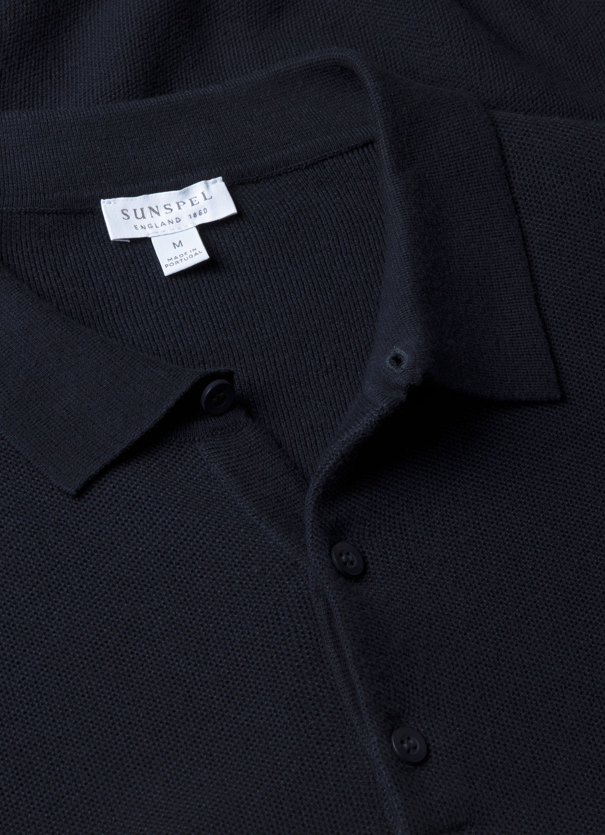 Polo en maille de coton bleu marine pour homme