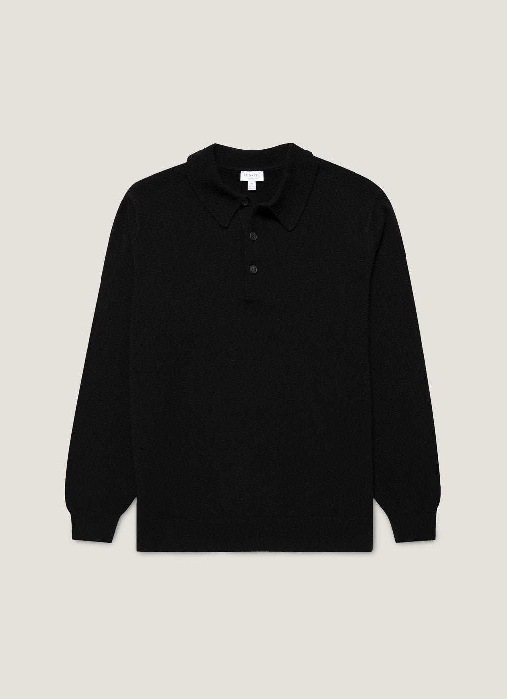 Polo en cachemire tricoté pour homme noir