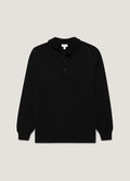 Polo en cachemire tricoté pour homme noir