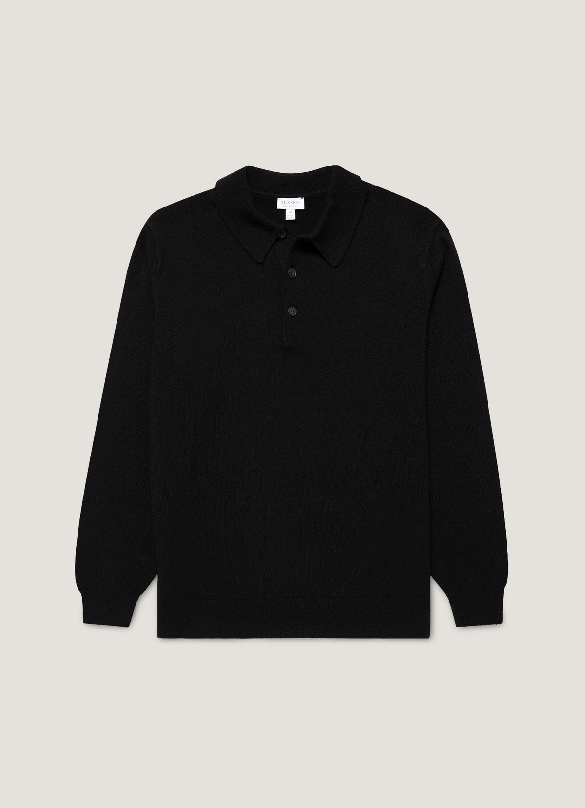 Polo en cachemire tricoté pour homme noir