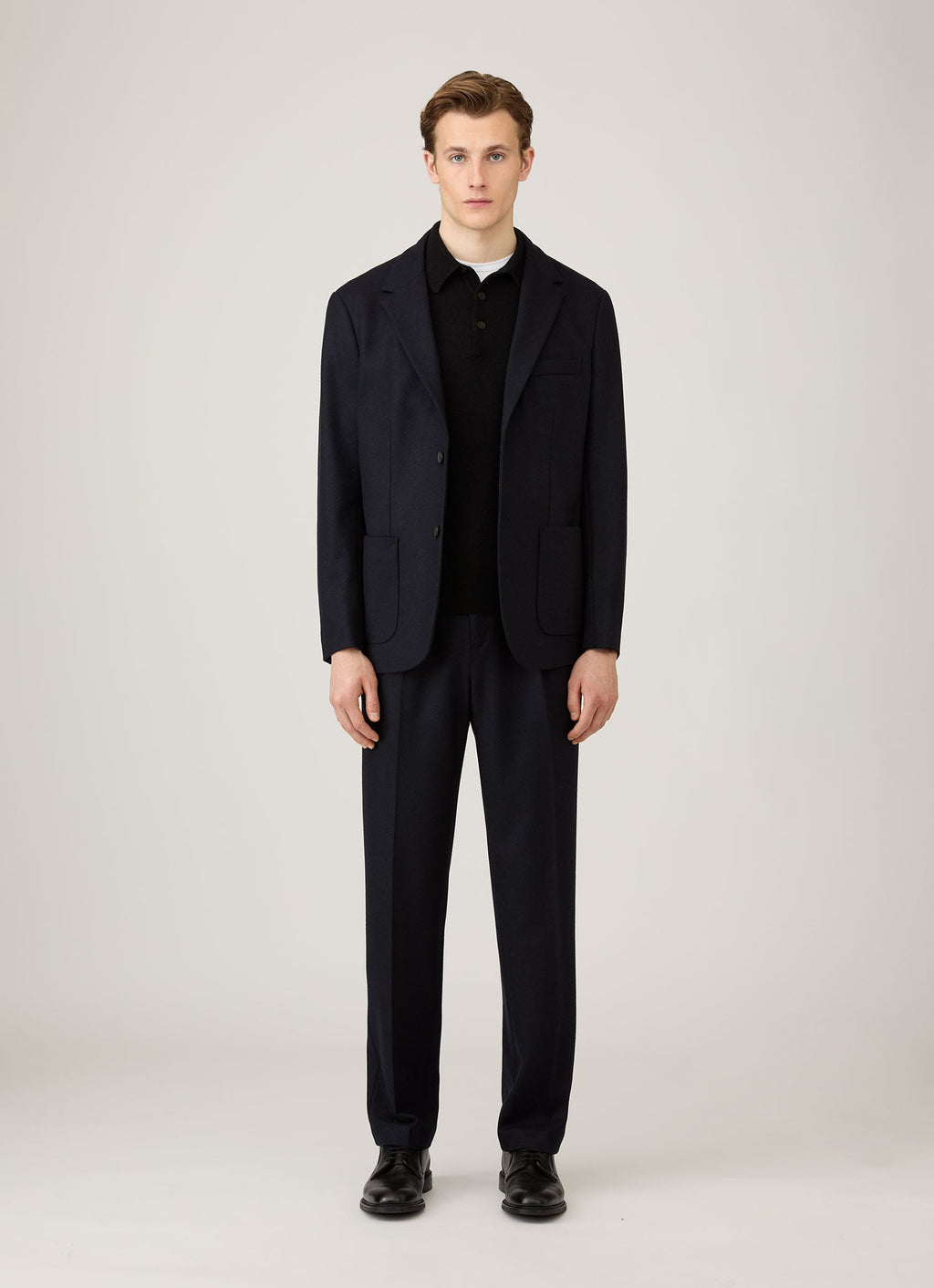 Polo en cachemire tricoté pour homme noir