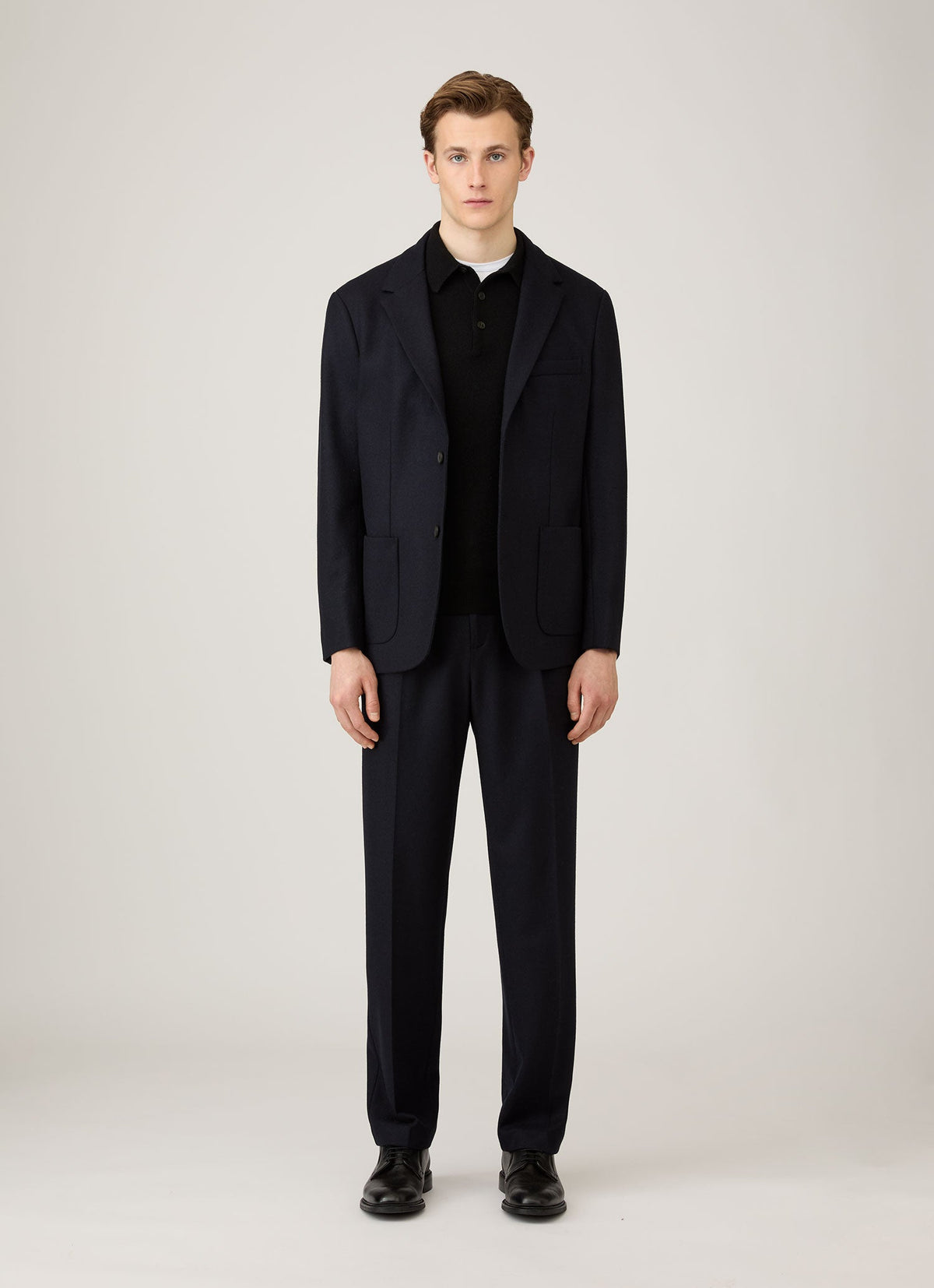 Polo en cachemire tricoté pour homme noir