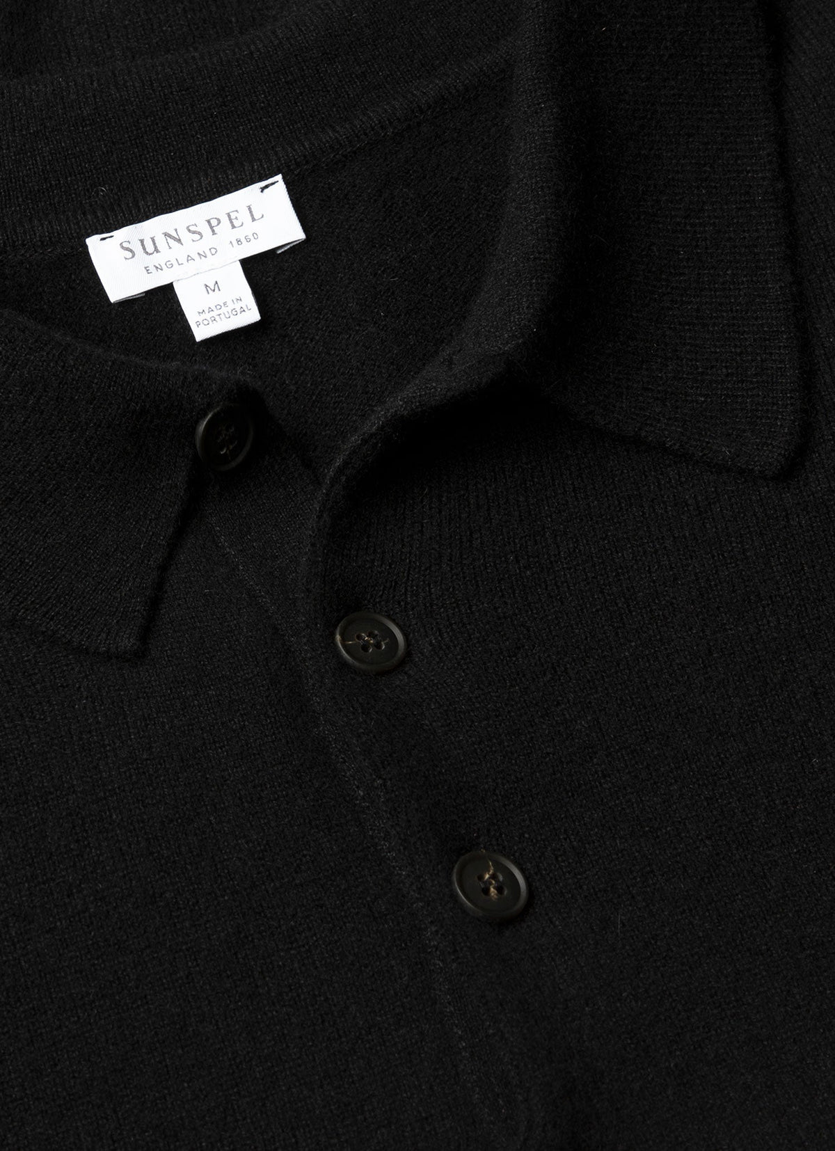Polo en cachemire tricoté pour homme noir