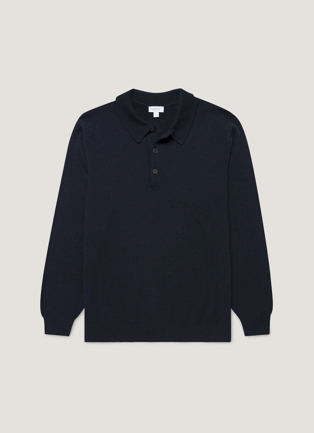 Men's Cashmere Knitted Polo Shirt in Navy