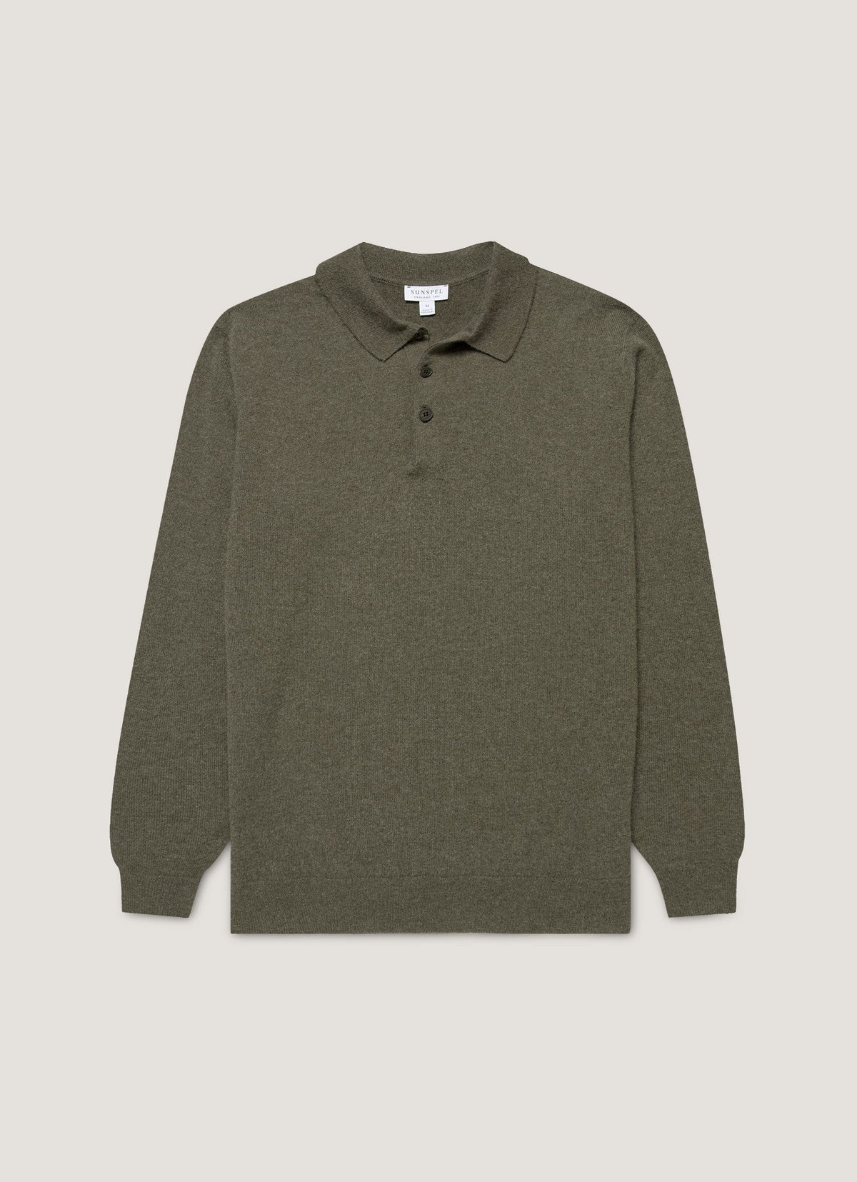 Polo en Cachemire Tricoté pour Homme Kaki